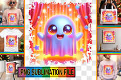 Whimsical TSHIRT Design PNG, 3D Cute Ghost Product Image 1