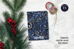 Navy Crystal Embroidery | Luxury Denim Fabric Texture Product Image 4