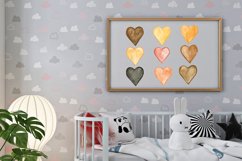 Hearts watercolor Clipart BOHO sublimation designs Nursery. Product Image 2