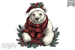 Christmas Bear Clipart Design - High Quality 300 Dpi Product Image 1