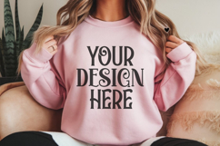 Pink Gildan 18000 Sweatshirt Mockups ,18000 Mockups Product Image 1