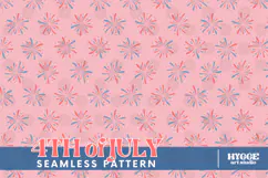 American 4th of July Patriotic Fireworks Seamless Pattern Product Image 1