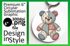 Lovely Circle PNG for Sublimation , Cute Bear Product Image 1
