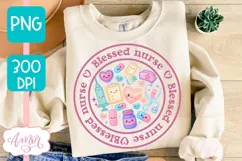 Blessed Nurse PNG for Sublimation, Cute Nurse shirt PNG Product Image 1