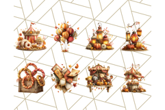 Autumn Circus Clipart Carnival Tent Fall PNG, Vintage Circus Product Image 2