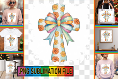 Unique PNG TSHIRT Gift Ideas, Flower Cross Product Image 1