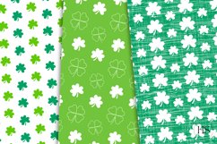 20 St Patrick&#039;s Day Digital Paper, Irish Clover Pattern Product Image 2