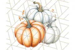 Fall Pumpkin Clipart PNG, Autumn Pumpkins, Jewel Tones Png Product Image 2