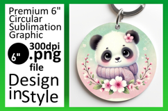 Artistic Keychain Circle Design PNG , Cute Animals Product Image 1