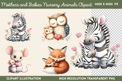 Mothers and Babies Nursery Animals PNG Product Image 1