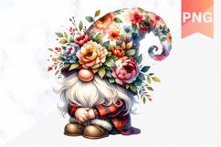 Floral Gnome Sublimation - Clipart PNG Bundle Product Image 5