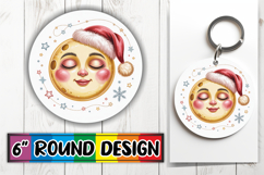 Whimsical Keychain Circle Sublimation, Cute Christmas Product Image 1