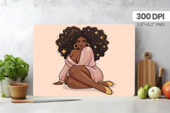 Afro Girl/Woman Melanin braided hair Cutting Board PNG Desig Product Image 1