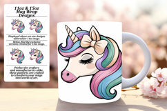 Creative 15oz Mug Wrap Png Artwork , Unicorn Product Image 1