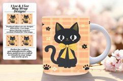 Sweet Watercolor Cat Mug Wrap PNG Product Image 1