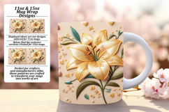 Chic 11oz Mug Wrap Png Design , 3D Flower Product Image 1