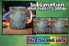 Tranquil Oasis: 3D Flower Pattern Mug Wrap Product Image 1