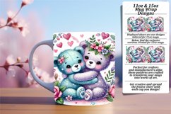 Fashionable 11oz Mug Wrap Png , Valentine Bear Product Image 1