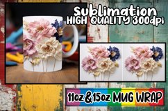Artful 3D Floral Mug Wrap - Sublimation for 11/15oz Product Image 1