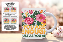 Vibrant 11oz Mug Wrap Png Template , Flower Quote Product Image 1