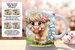 Vibrant 11oz Mug Wrap Png Artwork , Cute Cow Product Image 1