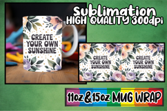 Lively afternoons 11oz 15oz sublimation wrap, Flower Quote Product Image 1