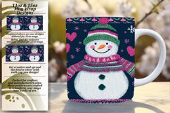 Lovely 11oz Mug Wrap Png Artwork , Snowman Product Image 1
