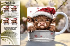Serene 15oz Mug Wrap Png Template , Christmas Product Image 1