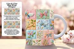 Whimsical 15oz Mug Wrap Png Artwork , Patchwork Product Image 1