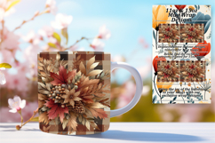 Fashionable 11oz Mug Wrap Png Template , Autumn Flower Product Image 1