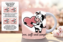 FASHIONABLE 11oz Mug Wrap PNG , Cute Cow Product Image 1