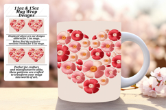 CHARMING 15oz PNG Mug Wrap , Flowers Heart Product Image 1
