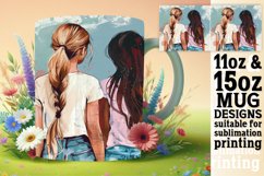 Floral Watercolor Girlfriends Mug Wrap: 11oz 15oz Product Image 1