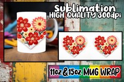 Romantic 3D Embroidered Mug Wrap - 11oz/15oz Sublime Product Image 1