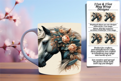 Trendy 11oz Mug Wrap Png Design , Horse Product Image 1