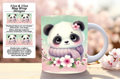 Serene 15oz Mug Wrap Png Template , Cute Animals Product Image 1