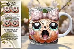 Playful 15oz Mug Wrap Png Artwork , Cute Pumpkin Product Image 1