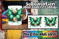 Uplifting days 11oz 15oz sublimation wrap, Butterfly Product Image 1
