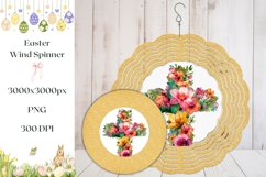 Christian Floral Cross Wind Spinner, Glitter Wind Spinner Product Image 1