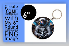 Playful Round Design for Keychains , Astronaut Product Image 1