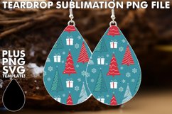 Artistic Teardrop Earrings PNG, Christmas Product Image 1