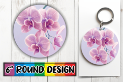 Dynamic Keychain Circle Design Template , Beauty Flower Product Image 1