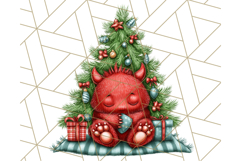 Christmas Monster Clipart, Funny Holiday Creature PNG Art Product Image 2