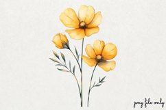 Wild flowers butterflies and dragonfly Clipart PNG Product Image 1