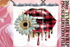 Vibrant Hearts 20oz tumbler wrap, Dripping Lips Product Image 1