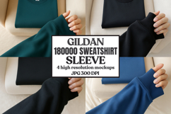 Gildan 18000 Red Sleeve Sweatshirt Mockup Product Image 1