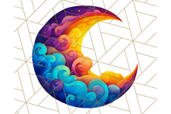 Whimsical Celestial Moon and Stars Clipart Constellation Png Product Image 2