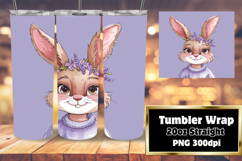 VIBRANT 20oz Tumbler Artwork for DIY , Cute Bunny Product Image 1