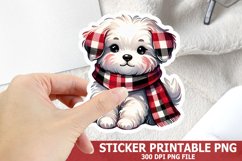 Christmas Dog Sticker| Christmas Sticker PNG Design Product Image 1