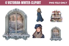 Victorian Winter Clipart Sublimation PNG Product Image 1